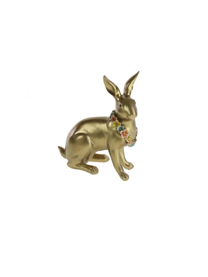 Zajac zlaty s kvetmi polyr. 24x20cm 51921